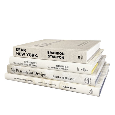 Decorative Books - Beach Coffee Table Stack - 4 Beige Books