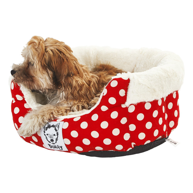 Aryana Fleece Pet Bed, Red, Small (40cm W x 40cm D)