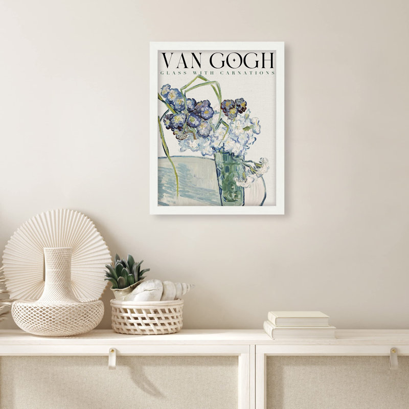 "Carnation Flower Vase" par Vincent Van Gogh sur papier, Blanc