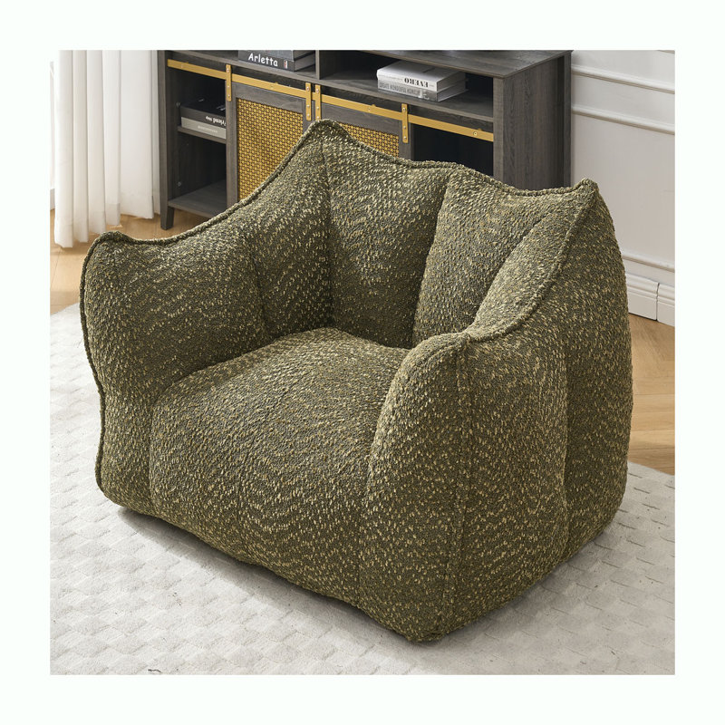 Fauteuil à billes Thaloria, Chenille vert olive, H 23,23 po x l 38,58 po x P 31,5 po
