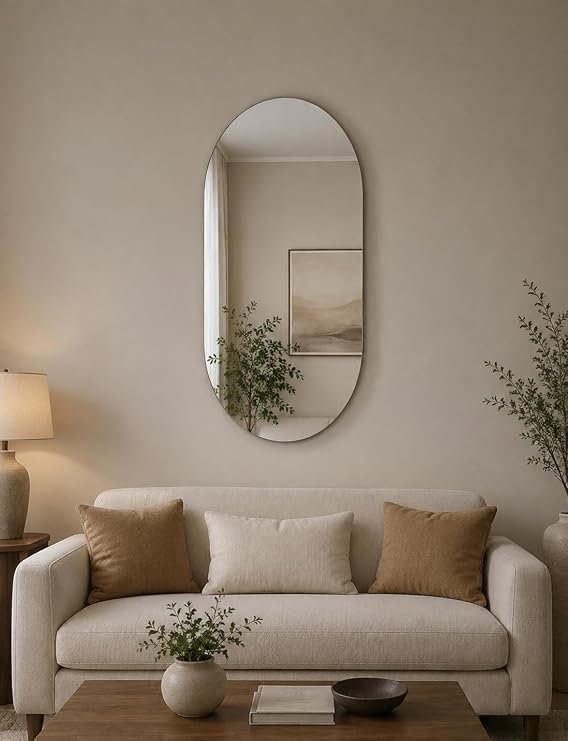 Glass Oval Wall Mirror