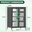 Armoire de rangement multimédia haute 35,8 po avec roulettes, meuble télé stéréo AV avec 4 tablettes et porte réglables en verre, structure en acier robuste pour le salon, assemblage facile