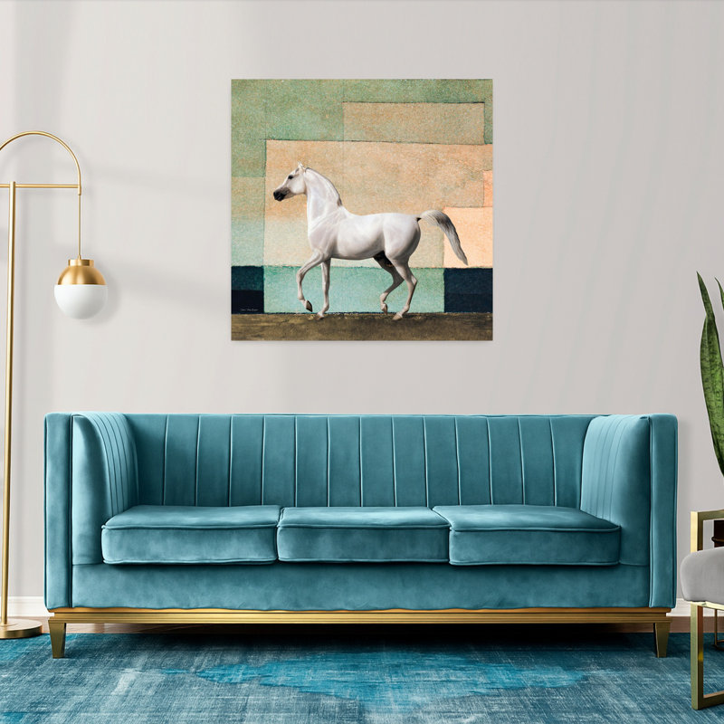 Art abstrait cheval contemporain abstrait, H 36 po x l 36 po