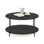 Table basse ronde moderne à 2 niveaux avec pieds robustes en métal, noir