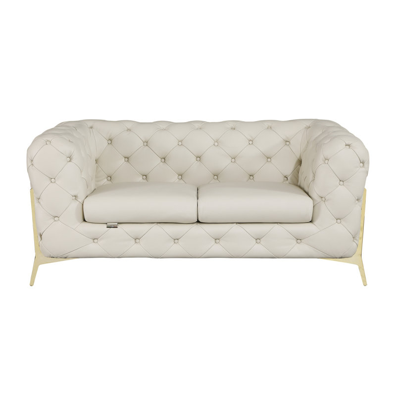 Causeuse 100% cuir italien, Beige
