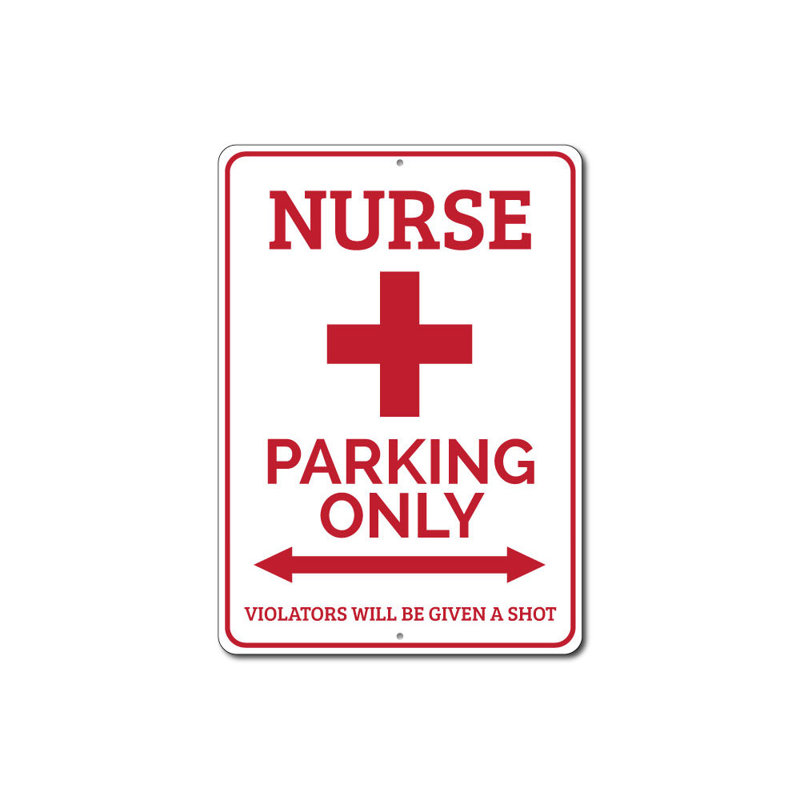 Enseigne en aluminium Nurse, H 18 po x l 12 po x P 0,06 po
