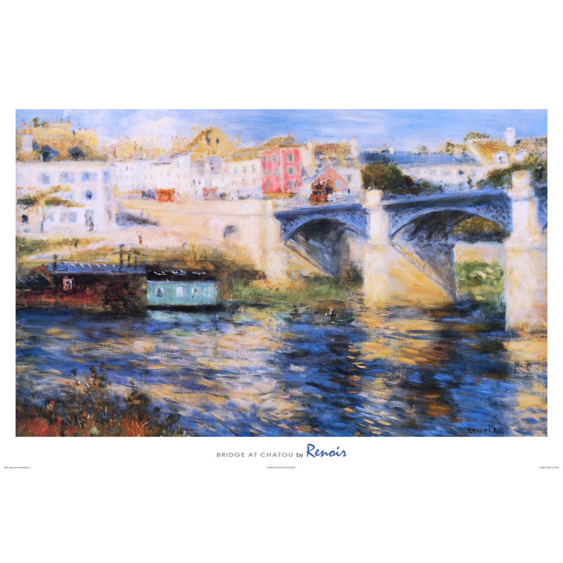 «Bridge at Chatou» par Pierre-Auguste Renoir, reproduction d'art graphique sur papier sans cadre