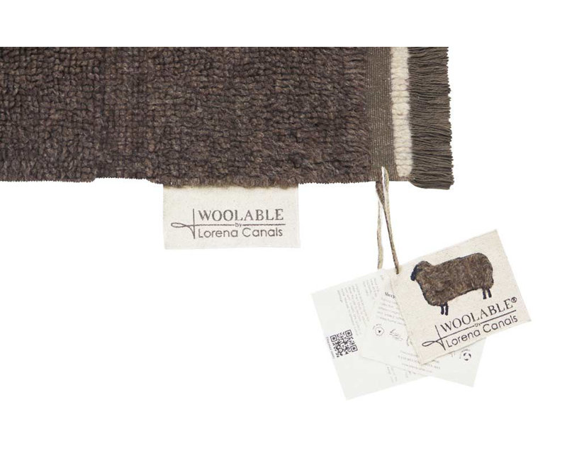 Sheep Of The World Hand Tufted Wool Area Rug in Sheep Brown, Rectangle 5'7" x 7'10"