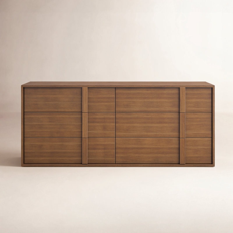 Alvarez 65'' W 6-Drawer Double Dresser, Walnut