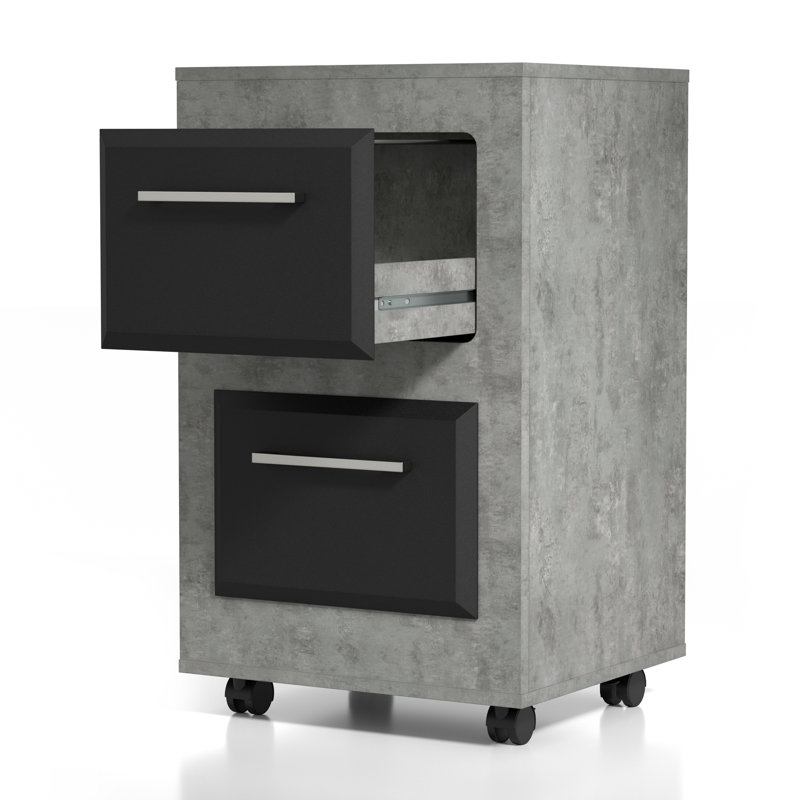 Kettering 21.02'' Wide 2 -Drawer Mobile File Cabinet, Cement