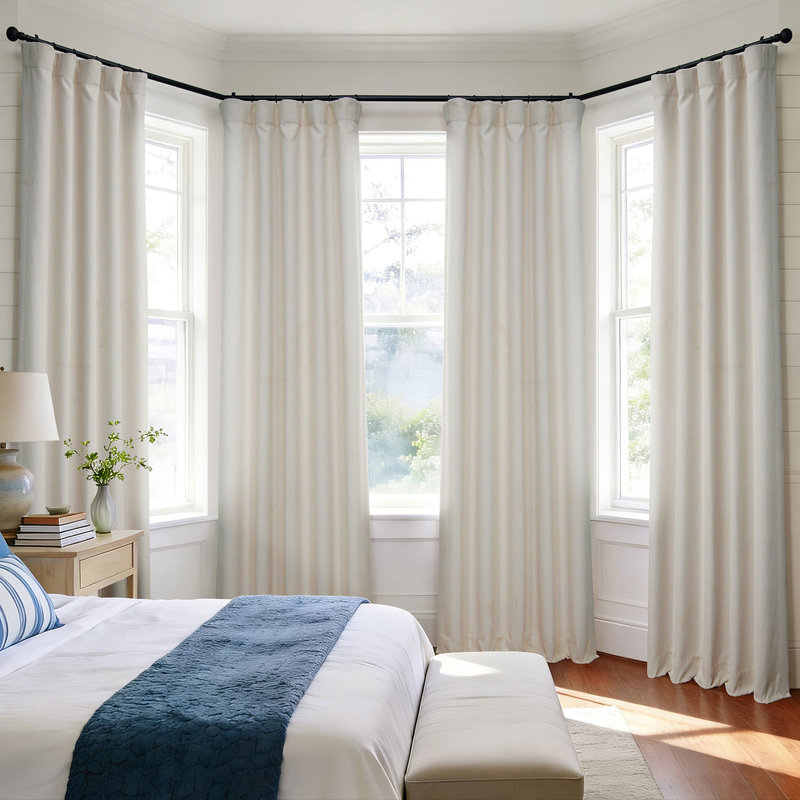 Ottis Faux Linen Room Darkening Curtain Panel, Birch, 50" W x 96" L