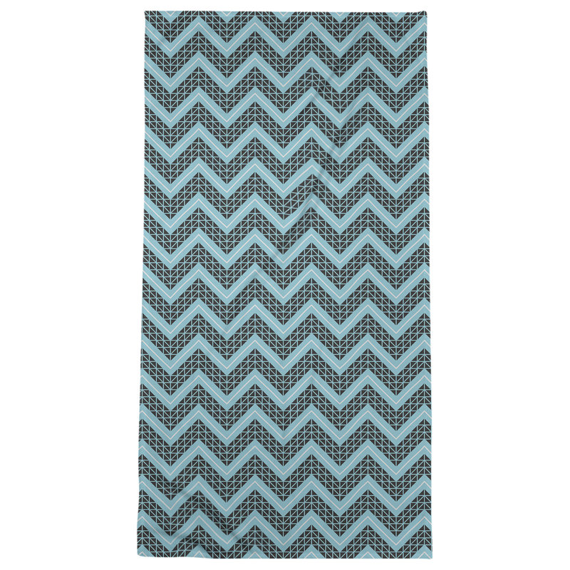 Stephenie Bath Towel, Cyan/Black