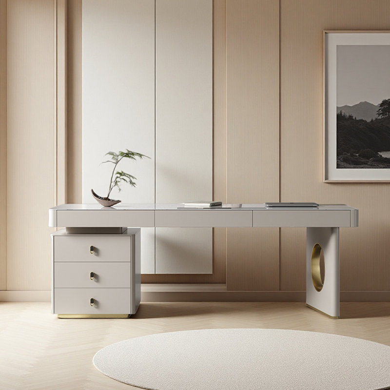 Bureau en bois clair clair et luxueux, H 29,53 po x l 62,99 po x P 27,56 po