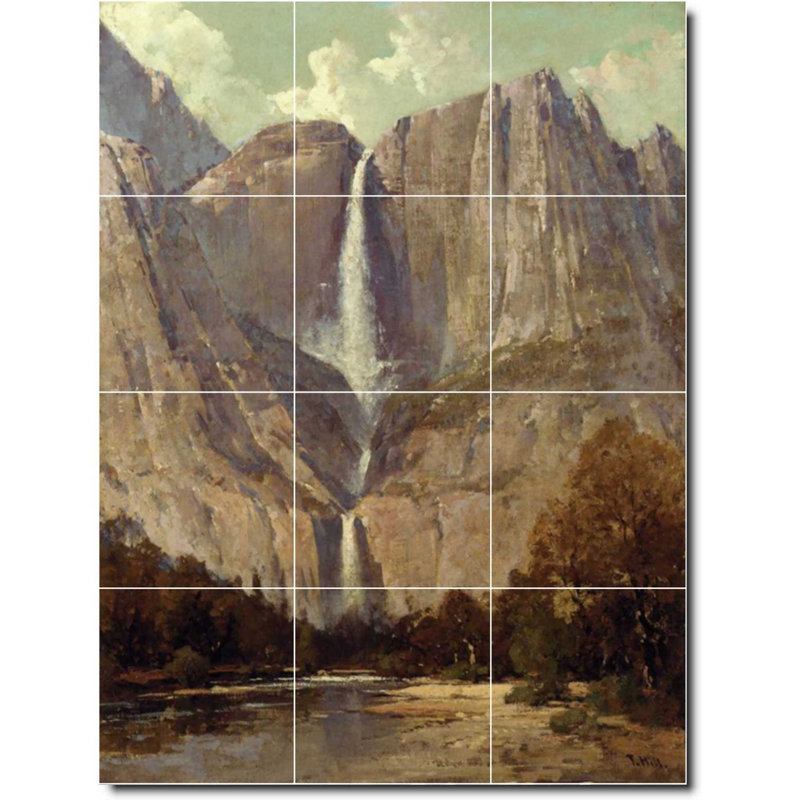 Carreau de peinture murale 24 po x 32 po 8 po x 8 po, Chute d'eau 04276