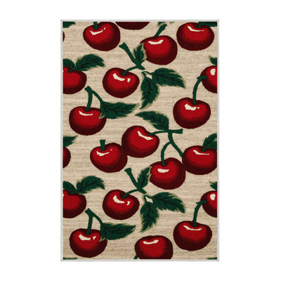 Washable Acerola Cherry Fruits Area Rug