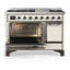 Majestic III Series 48 Inch Dual Fuel Range with 5 Sealed Burners, Griddle, Frenchtop in Matte Graphite (Natural Gas, Burnished Trim)-1387864835-1387864833-1387864832