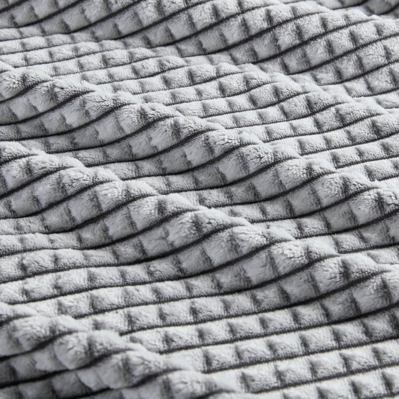 Carved Plush Blanket, Twin, Gray