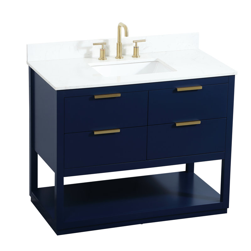 Ensemble de meuble-lavabo simple 42 po Felicity, Bleu