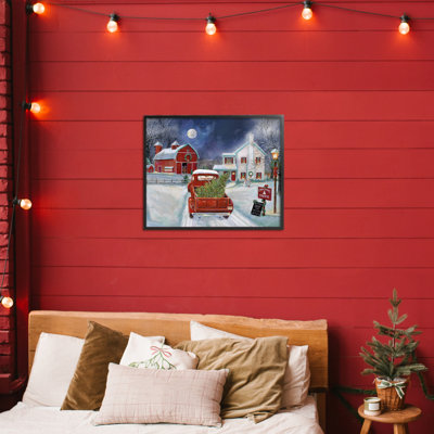 Entering Christmas Tree Farm Framed Giclee, design by Ruane Manning