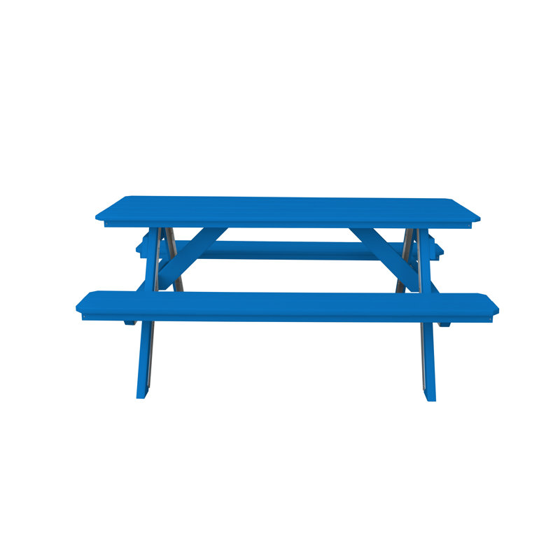 Table de pique-nique rectangulaire, Bleu, L 70 po x L 60 po