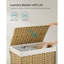 Laundry Basket, 105L Synthetic Rattan Storage Basket with Lid and Handles, Wicker, Foldable, Removable Liners, for Blankets, Clothes, Living Room, Bedroom, Laundry Room