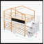 Full Over Full  Bunk Bed House Bed With Roof Windows Blackboard And Storage Ladder Platform Bed,Bed Frame-1076890644
