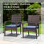 Ensemble repas pour 8 personnes avec table rectangulaire en osier et coussins inclus-116989626-116989629