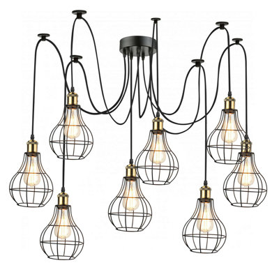 Orchid 8 - Light Black Cluster Pendant