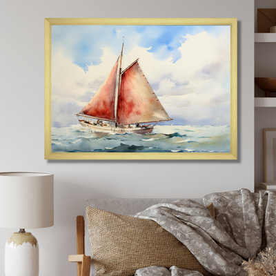Voilier côtier de sérénité à l'horizon II - Bateau à voile, art mural