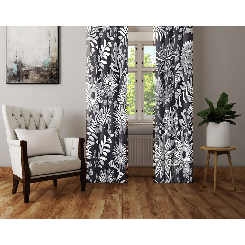 Birche Semi Sheer Curtain Pair, 40" W x 61" L