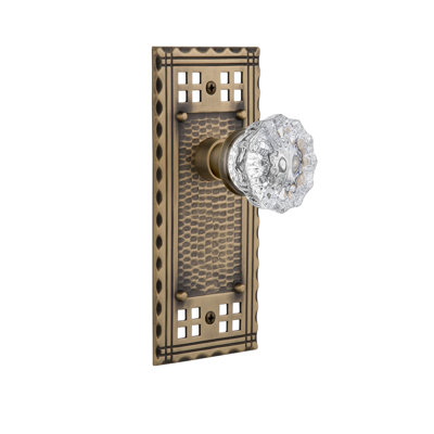 Plaque artisanale avec bouton de porte en cristal