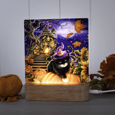 Veilleuse d'Halloween chaton