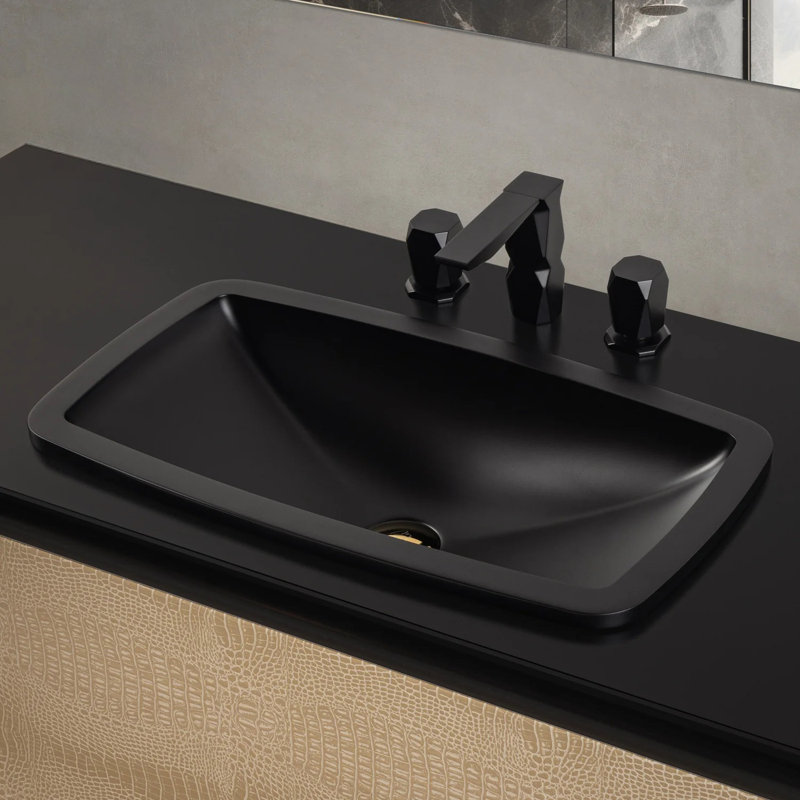 Ikon Luxury Widespread Bathroom Faucet, Black