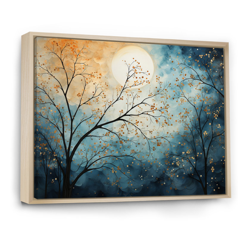 Ciel céleste mosaïque paysage V - impression, Cadre naturel flottant, H 16 po x l 32 po x P 1 po