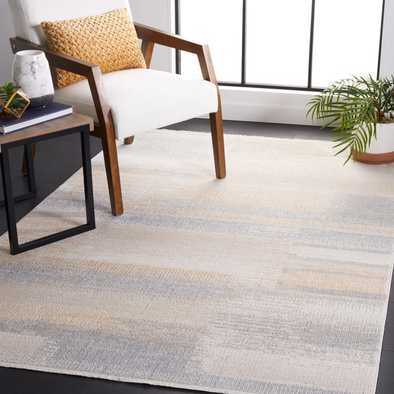 Isebelle Washable Performance Machine Washable Abstract Rug, Rectangle 4' x 6'