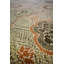 Tapis orange / beige / gris unique 9 pi 8 po x 13 pi 7 po Khotan