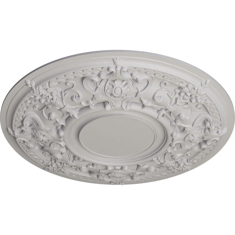 Médaillon de plafond Endurathane Jackson, DO 32 3/4 po x P 2 1/2 po (convient aux auvents jusqu'à 13 1/2 po), fini blanc ultra pur peint à la main