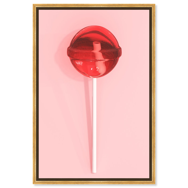 " Lollipop " Painting Print, 30" H x 20" W, Gold Framed, Black
