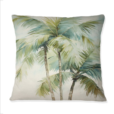 Green Minimalism Palm Trees I - Palms & Palm Trees Printed Throw Pillow
