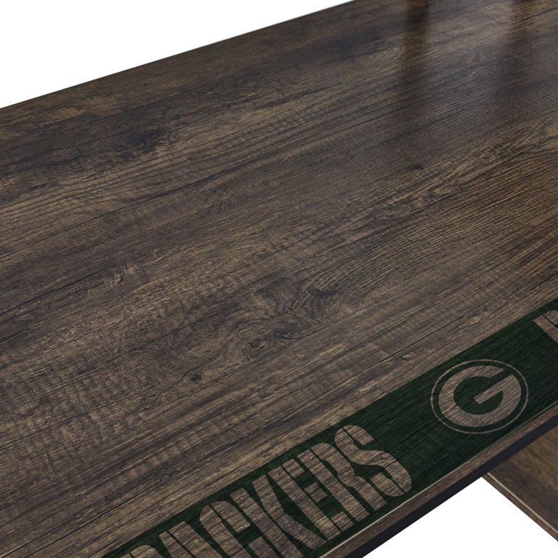 NFL Ultimate Fan Desk with Official Team Logo and Multiple Setup Options , Green Bay Packers