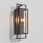 Lanterne murale d'extérieur en fer forgé 2 lumières Selisa avec abat-jour en verre transparent-936828928-917363612