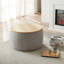 Repose-pieds rond avec rangement 2 en 1, polyvalent comme table de bout et repose-pieds, tissu peu encombrant-1555646649