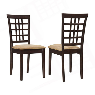 Set Of 2 Lattice Back Dining Chairs