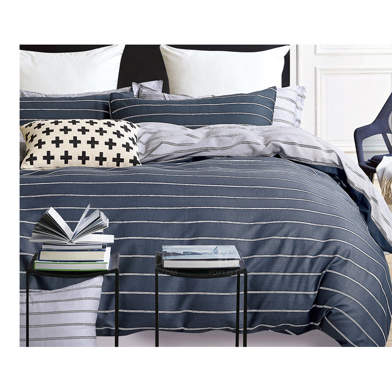 Cotton Twill Striped Comforter, Twin Extra Long