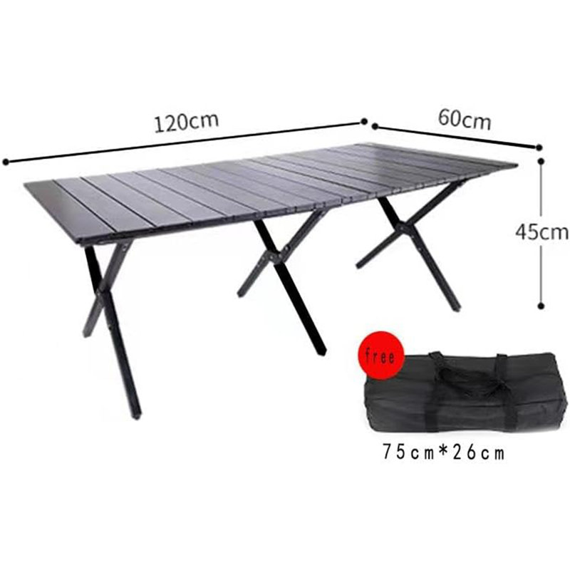 Charin Rectangular Metal Folding Outdoor Dining Table , cm W cm D, 52cm H x 60cm W x 120cm D