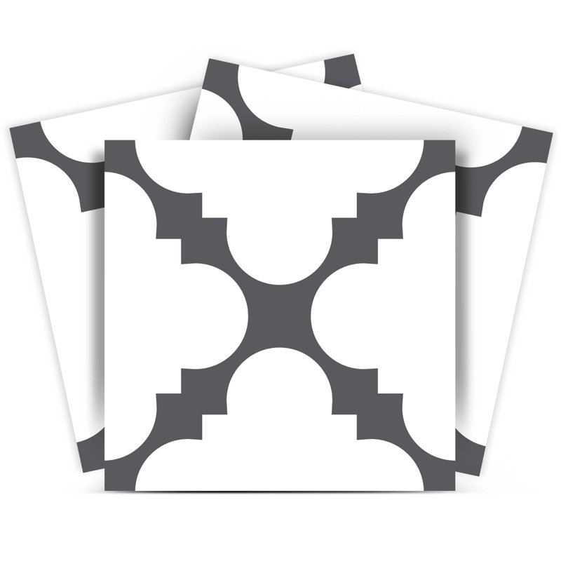 Carrelage à peler et coller 12 po x 12 po gris foncé et blanc