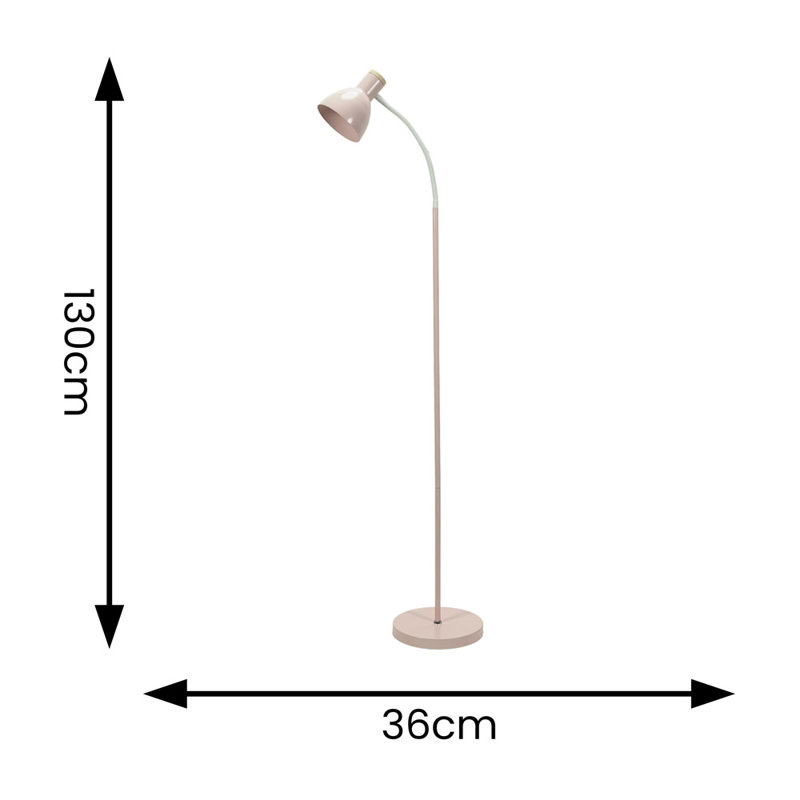 Rokeisha 130cm Traditional Floor Lamp, Blush Pink