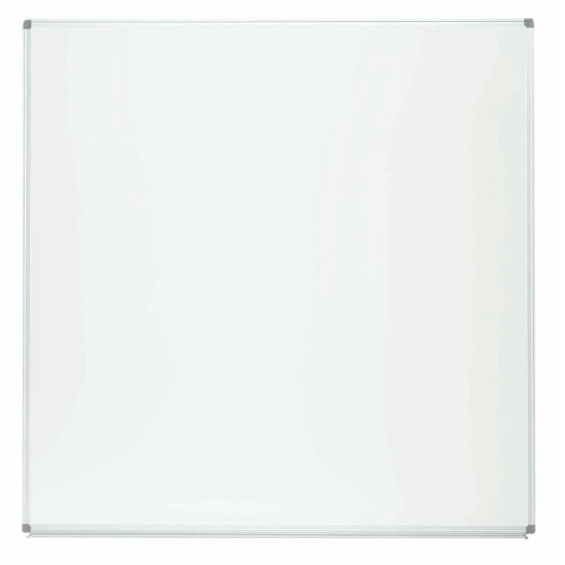 Tableau blanc mural, Blanc très luisant, Aluminium anodisé satiné clair, H 4 pi x l 4 pi