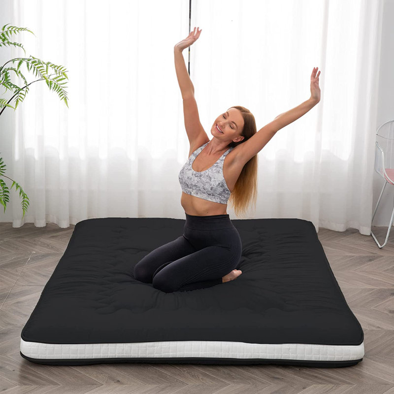 Surmatelas en mousse viscoélastique 4 po Misquamicut Alwyn Home, Noir, Complète
