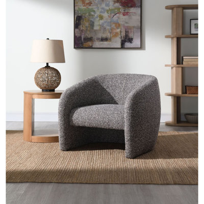 Fauteuil d'appoint en tweed brun et gris Livia